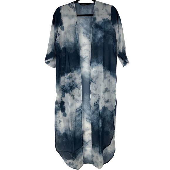 Colleen Lopez Blue White Tie Dye Duster MP New In Package - Picture 2 of 6
